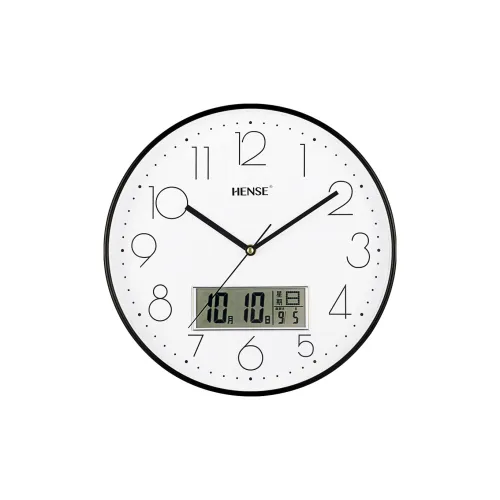 HENSE Кварцевый механизм пластиковый корпус стенные часы унисекс белый циферблат модель HW65