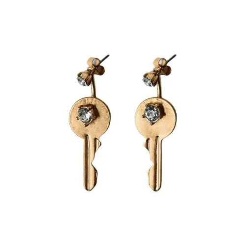 ZARA Цинковый Стекло Brass Earrings Женские Золотой