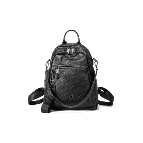 Roberta Di Camerino Коровья кожа Сумка через плечо Рюкзак Большой Женский Черный Слоновый серый