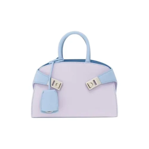 FERRAGAMO Телячья кожа Сумка через плечо Сумка Мини Женская Лаванда с Небесно-голубой