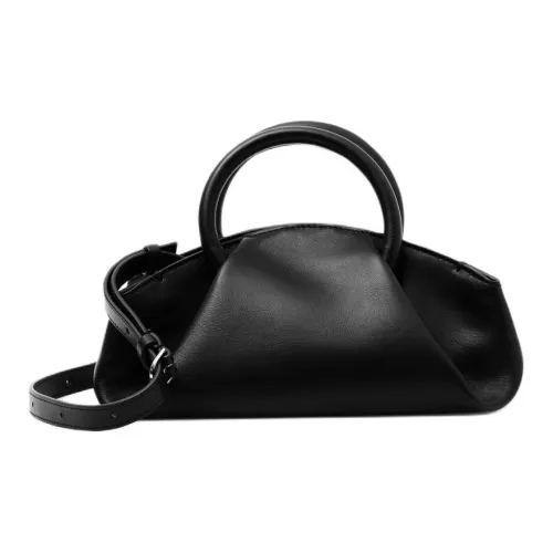 COS Коровья кожа Тоут Сумка Сумка для покупок Сумка Сумка через плечо Мини Женская Черная