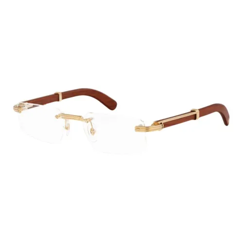 Cartier Металл Прямоугольные Оправы для Очков Мужские Коричневые