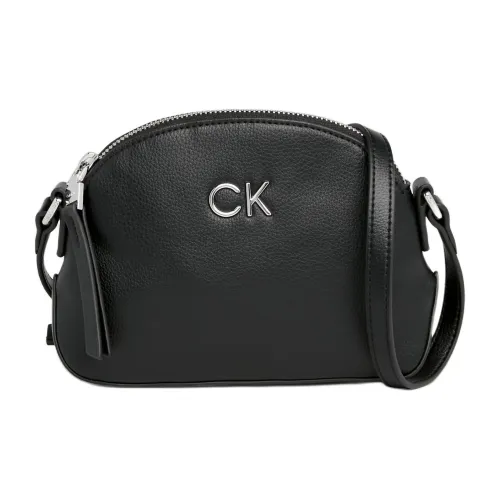 Calvin Klein Галька текстура Искусственная кожа Сумка через плечо Маленькая Женская Черная