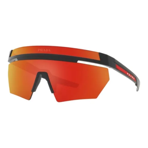 PRADA Нерегулярная форма Солнцезащитные очки Мужской Черный