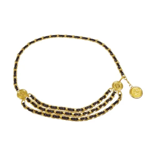 CHANEL Золотая кожаная цепочка для талии, женская