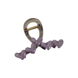 Фиолетовый, сердце, средний размер, заколка-краб