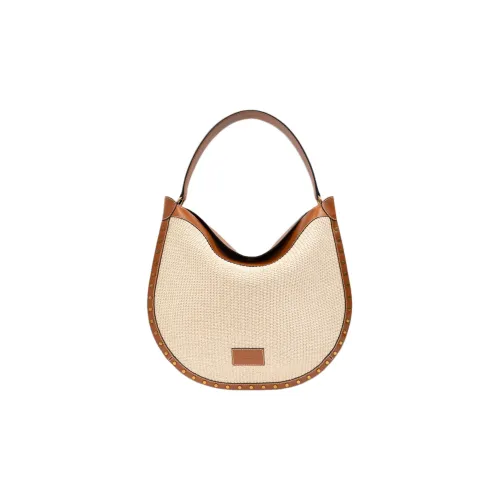 ISABEL MARANT Хлопок с полиамидом телячья кожа сумка через плечо женская кремовая и коричневая