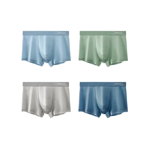 Lanza 4 пачки Светло-зеленый + Небесно-синий + Джентльмен-серый + Озерно-синий Мужские боксеры