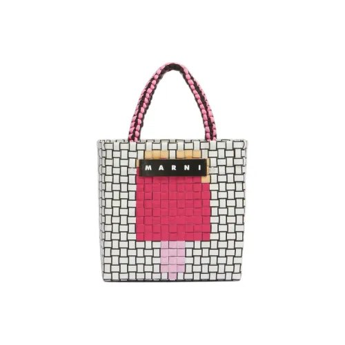 MARNI Basket series Полипропилен Смешанный Хлопок Одно Плечо Сумка Мини Женская Белая