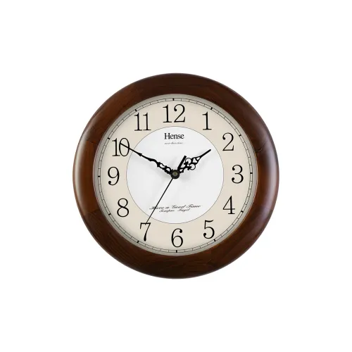 HENSE Кварцевый механизм массивная древесина настенный часы унисекс белый циферблат модель HW13