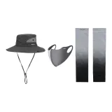 Серый + Серый + Черный Серый (Шапки и кепки + Маска для лица + Охлаждающие рукава)