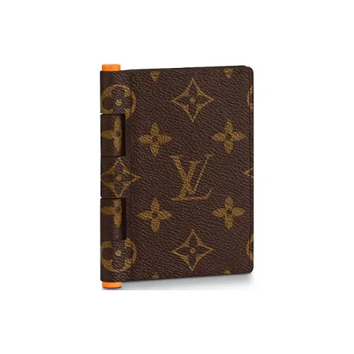 LOUIS VUITTON Покрытый холст Кошелек Держатель для карт Мужской Коричневый