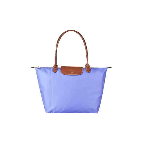 LONGCHAMP Le Pliage Переработанный холст и кожа Пельмени Сумка через плечо Большая Женская Лавандовая