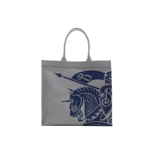 Burberry Canvas Bag Tote Bag Shopping Bag Shoulder Bag Medium Men's Gray Blue