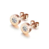 Роман numeral Серьги-гвоздики [Розово-золотой]