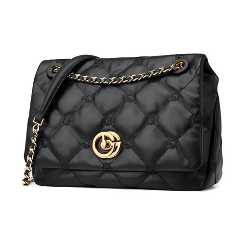 GOLDLION Сумка через плечо из коровьей кожи Женская Черный Экрю Таро Розовый