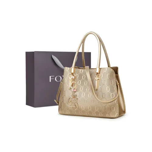 FOXER Сумка через плечо из коровьей кожи среднего размера женская золотого цвета