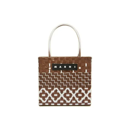 MARNI Полипропиленовая с Поливинилхлоридной Сумка Мини Женская Коричневая и Белая