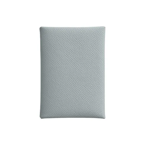 HERMES Calvi Duo Epsom Телячья кожа Держатель для карт Мини Женский Ледниково-голубой