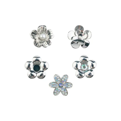 Crocs Цинковый сплав Акрил Аксессуары для обуви Унисекс Серебряный