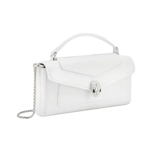 BVLGARI Serpenti Forever Series Чехол для телефона из телячьей кожи женский белый