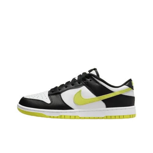 Nike Dunk Low 'Яркий Кактусовый' Slip-resistant Abrasion-resistant Low Top Скейтборд Кроссовки Мужские Черный Белый Зеленый