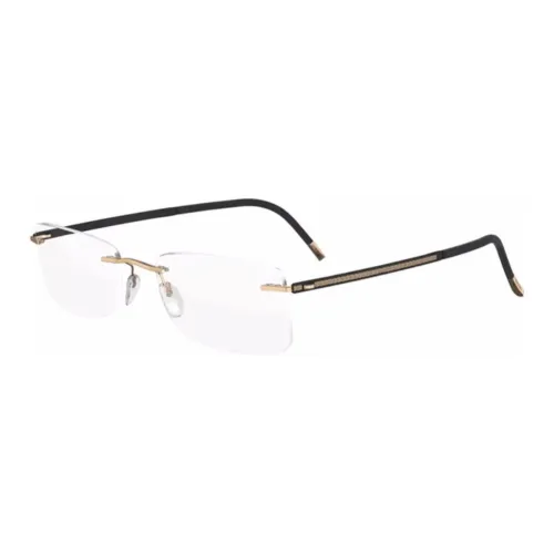SILHOUETTE Titanium Rectangular Eyeglass Frames Men's Black
