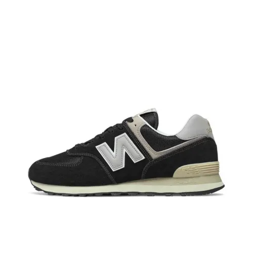 New Balance NB 574 Low Топ Беговые кроссовки Унисекс Черный Костяной Белый