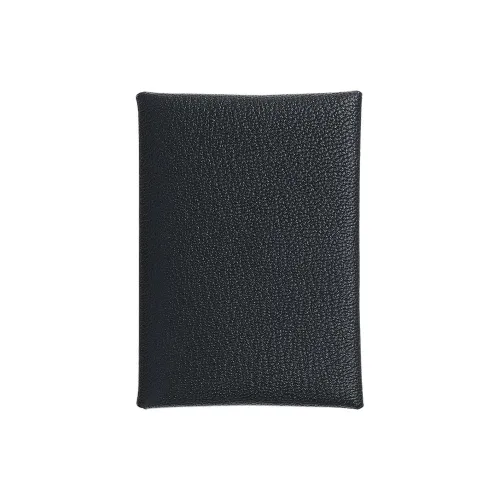 HERMES Calvi Mysore Шевро Картхолдер Мини Женский Глубокий морской синий и Светло-фиолетовый