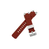 Красный ремешок + Металлическая серебристая пряжка, серебряный петля-соединитель
