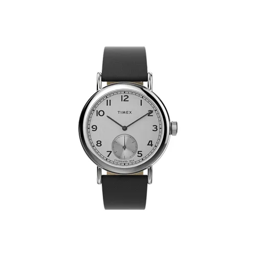 TIMEX Standard Series Кварцевые часы Кожаный ремешок 40 мм Белый циферблат Унисекс