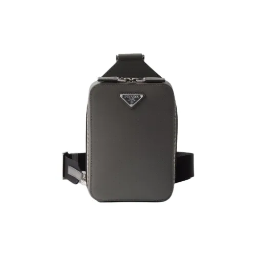 PRADA Saffiano Коровья кожа Сумка через плечо Sling Сумка Мужская Мраморно-серый
