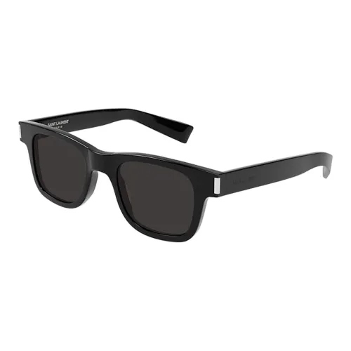 SAINT LAURENT Пластик Прямоугольный Солнцезащитные очки Женские Черный