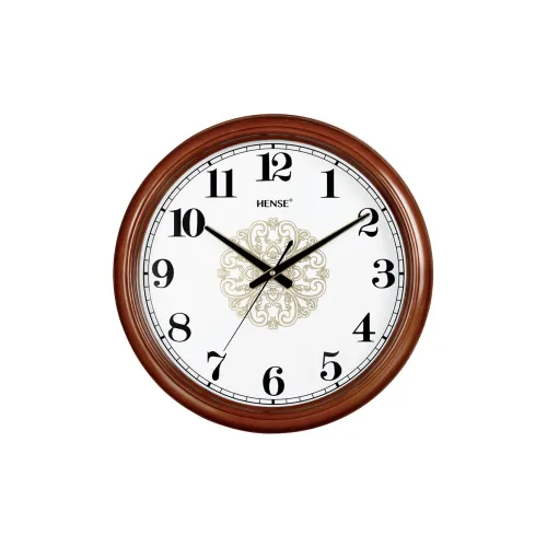 HENSE Кварцевый механизм Wood Стена Часы Унисекс Белый циферблат HW91