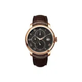 Обсидиан Черный Циферблат-Розовый Корпус Коричневая Кожа