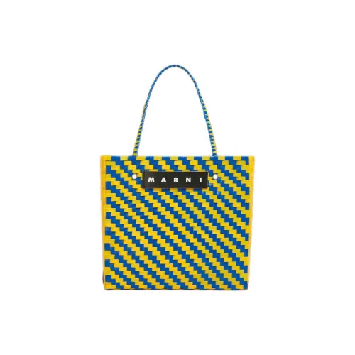 MARNI Полипропиленовая сумка-тоут сумка для покупок женская синяя и желтая