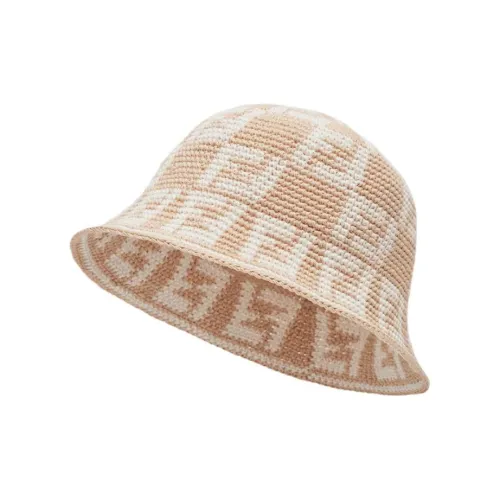 FENDI Cotton Bucket Hats Женские Бежевый
