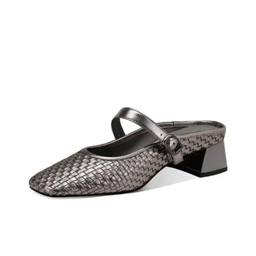 JESSICA SOPHIA Резиновая подошва Ткани вязаные Устойчивые к истиранию Домашние тапочки Женские Металлический