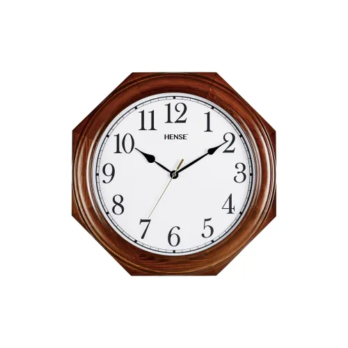 HENSE Кварцевый механизм массивная древесина настенный часы унисекс белый циферблат модель HW85