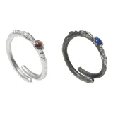 Камень Тигровый глаз Серебряный Натуральный + Лапис Лазурий состаренный Серебряный