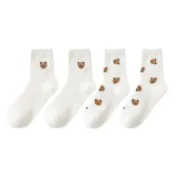 4 пары (Вышитый Медвежонок x2 + Полностью покрытый Медвежонок x2)