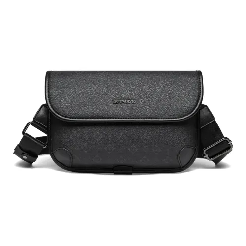 SEPTWOLVES ПВХ Кожа Сумка через плечо QPL Стандартная Унисекс Черная