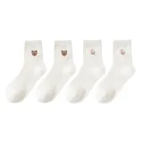 4 пары (Вышитая версия Медведь X2 + Вышитая версия Цветок X2)