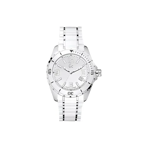 GUESS Наручные часы Кварцевый механизм Керамика Ремешок 44 мм Белый циферблат Унисекс