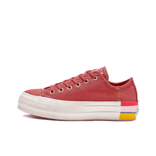 Converse Chuck Taylor All Star Радужный Платформа Низкий Топ Износостойкий И Легкий Низкий Топ Кеды Женские Красный
