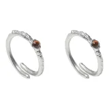 Камень Тигровый глаз, серебряный, натуральный, 1 пара