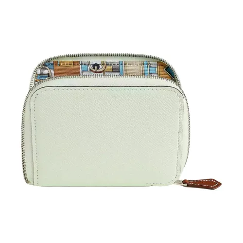 HERMES Silk'In Epsom Плюшевый BARENIA Телячья кожа Кошелек Маленький Женские Шепот Зеленый Meyer Серый Paradise Синий