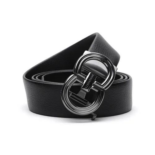 ELLE HOMME Автоматическая застежка модный стальной замок ремни из крупнозернистой текстуры коровья кожа мужской черный ширина 3,7 см