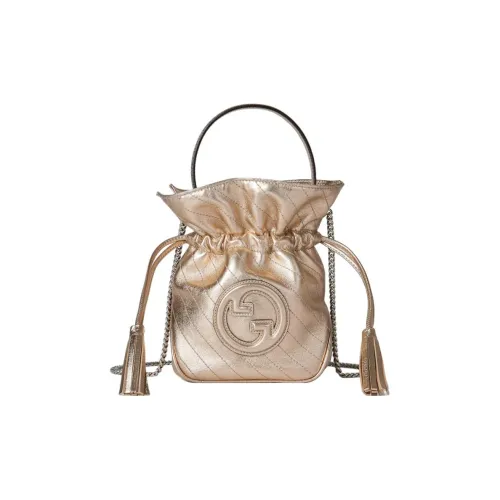 GUCCI Blondie Кожа Ведрообразная Сумка Портативная Сумка через плечо Мини Женский Золотой