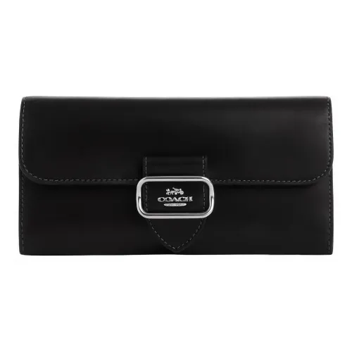 COACH Morgan с коровьей кожей и ПВХ клатч кошелек женский черный